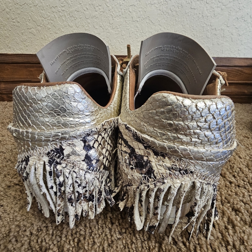 Esseutesse Lamb Leather Python Snake Sneakers Siz… - image 6